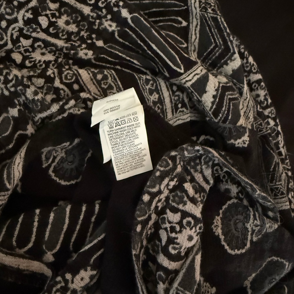 Lucky Brand Black & Beige Blouse, size small - Picture 6 of 6